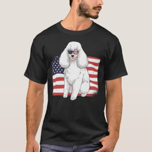 T-shirt Poodle Papa & Maman Drapeau américain 4 juillet