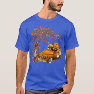 T-shirt Poodle portant Casquette Automne Arbre Camion de r