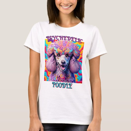 T-SHIRT " POODLE PSYCHÉDÉLIQUE " (Devant)