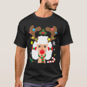 T-shirt Poodle Reindeer Funny mignon chien maman papa Noël (Devant)