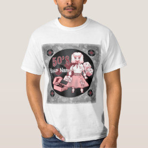 T-shirt Poodle Rose Rétro