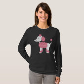 T-shirt Poodle rose T- (Devant entier)