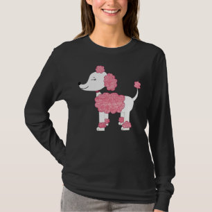 T-shirt Poodle rose T-