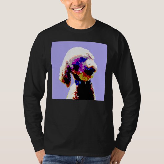 T-shirt Poodle rouge violet (Devant)