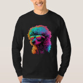 T-shirt Poodle s Retro Glitch Synthwave (Devant)