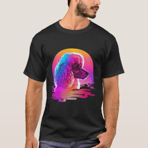 T-shirt Poodle s Retro Synthwave 80s esthétique