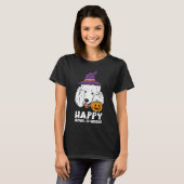 T-shirt Poodle Witch Happy Howl O Ween Halloween Chien Men (Devant entier)