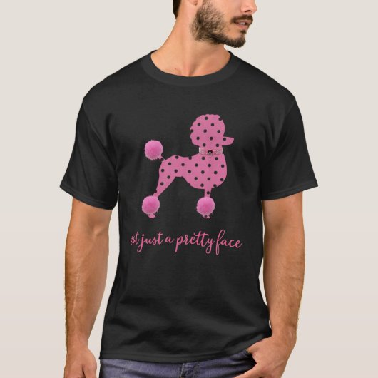 T-SHIRT POODLES POIS ROSE POODLE JOLIMENT FACE CHIENS (Devant)