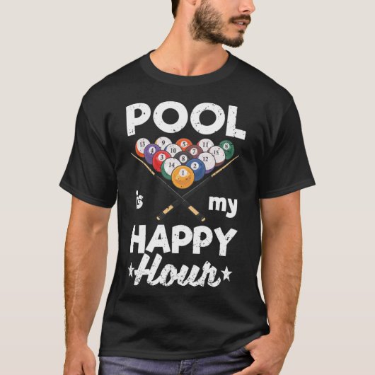 T-shirt Pool Est Mon Heureuse Heure Billard Joueur Billard (Devant)