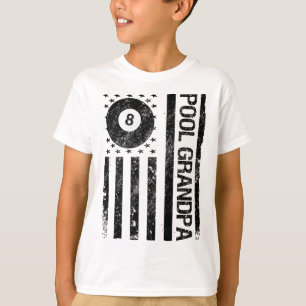 T-shirt Pool Grand-pa American Usa Drapeau Funny Billard