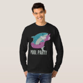 T-shirt Pool Party Shark Unicorn Fishing (Devant entier)