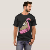 T-shirt Pool Side Beach Top Cute Sloth Relaxing In Pool Dr (Devant entier)