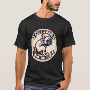 T-shirt Poop Chien Français Buldog Old School Tattoo Style