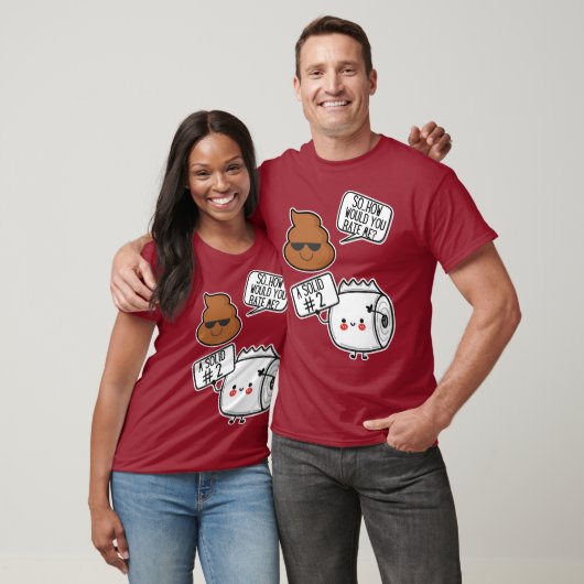 T-shirt Poop comique & Toilettes Papier Notation Poo Solid (Unisexe)