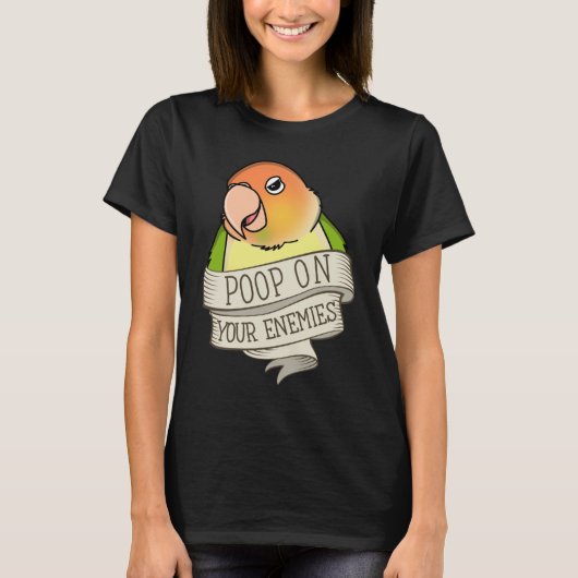 T-shirt Poop de perroquet sur vos ennemis I Green Cheek Pi (Devant)