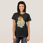 T-shirt Poop de perroquet sur vos ennemis I Green Cheek Pi (Devant entier)