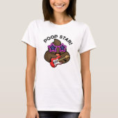 T-shirt Poop Star Funny Pop Star Pun (Devant)