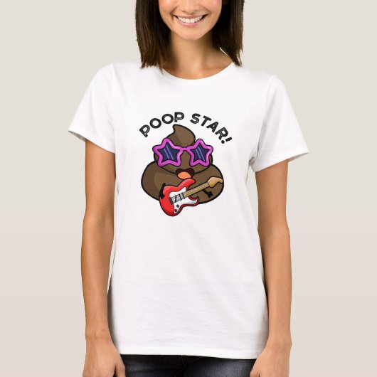 T-shirt Poop Star Funny Pop Star Pun (Devant)