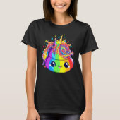 T-shirt Poop Unicorn Rainbow Haloween (Devant)