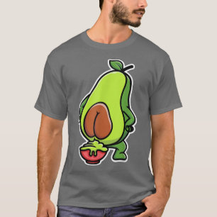 T-shirt Pooping Avocado, Guacamole Guac, Vegan Pour Hommes