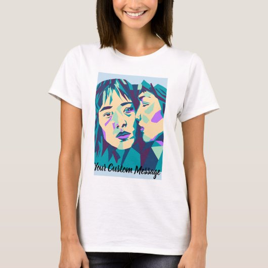 T-shirt Pop art | Blue Green et Cyan | Whisper (Devant)