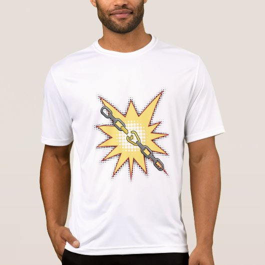 T-shirt Pop Art Broken Chain Explosion Bold Comic Style (Devant)