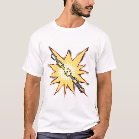 T-shirt Pop Art Broken Chain Explosion Bold Comic Style (Devant)