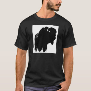 T-shirt Pop Art Buffalo Bison Silhouette