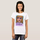 T-shirt Pop Art Cartoon Girl Custom Preppy Unique (Devant entier)