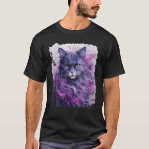 T-shirt Pop Art Chat Purple