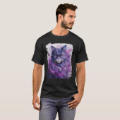 T-shirt Pop Art Chat Purple (Devant entier)