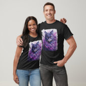 T-shirt Pop Art Chat Purple (Unisexe)