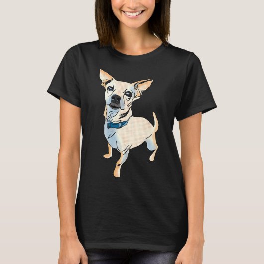 T-shirt Pop Art Chihuahua Chien race Graphique seul (Devant)