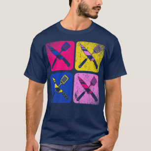T-shirt Pop Art Cuisine Couteaux Chef Cuisine Cuisine culi