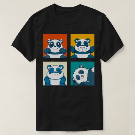 T-shirt Pop Art Cute Faune Animal Panda Funny Panda Bea (Design devant)