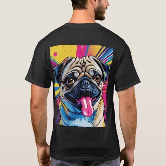T-shirt Pop Art de Pug 01 (Dos)
