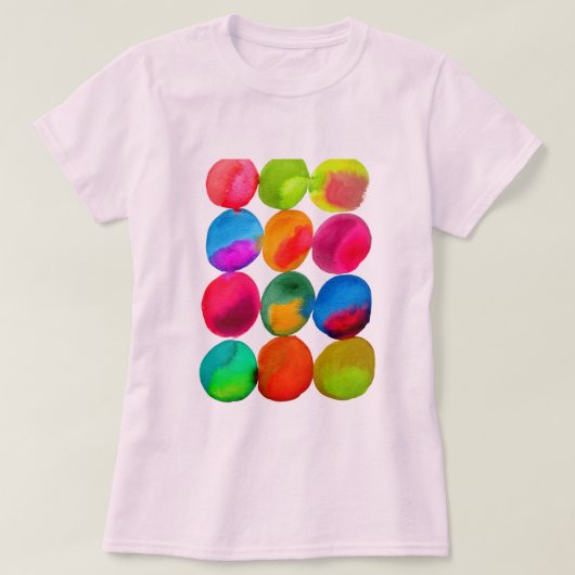 T-shirt Pop-art des taches de néon aquarelle (Design devant)