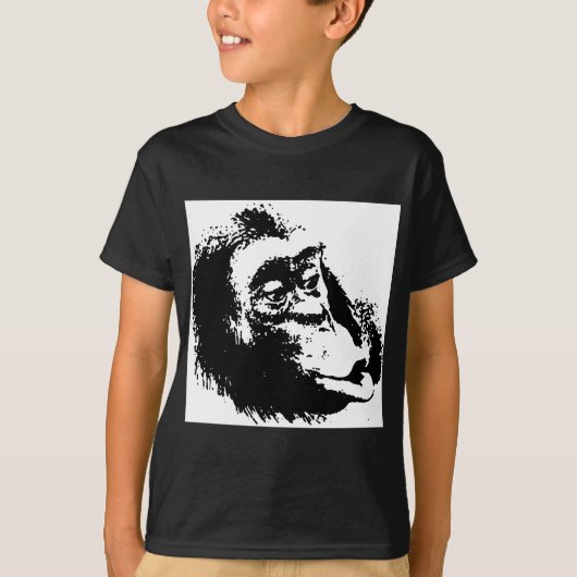 T-shirt Pop Art drôle Chimpanzé (Devant)