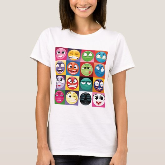 T-shirt pop art emojis (Devant)