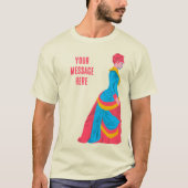 T-shirt Pop Art femme historique en robe bouillonnante per (Devant)