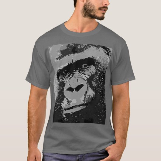 T-shirt Pop Art Gorilla Dark Grey (Devant)