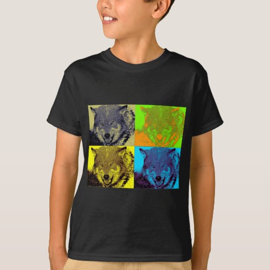 T-shirt Pop Art Grey Wolf (Devant)