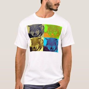 T-shirt Pop Art Grey Wolf