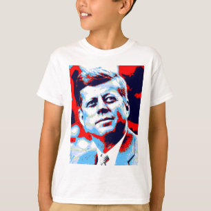 T-shirt Pop Art JFK John F. Kennedy Red Blue