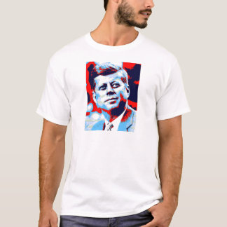 T-shirt Pop Art JFK John F. Kennedy Red Blue