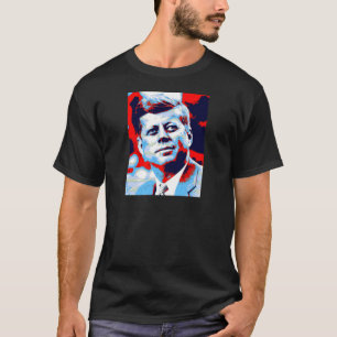 T-shirt Pop Art JFK John F. Kennedy Red Blue
