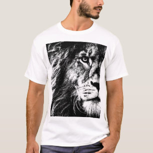 T-shirt Pop Art Lion Face Modèle Moderne Elégant Homme
