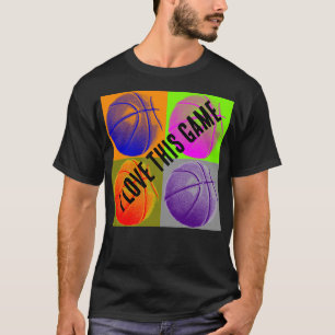 T-shirt Pop Art Love Basketball Jeu