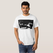 T-shirt Pop Art Modèle Mens Curvet Horloge Moderne Blanc (Devant entier)