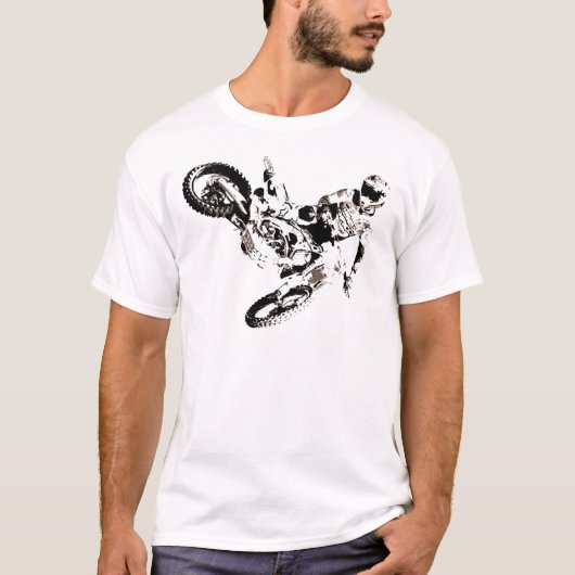 T-shirt Pop Art Motocross Motorcyle Sport (Devant)